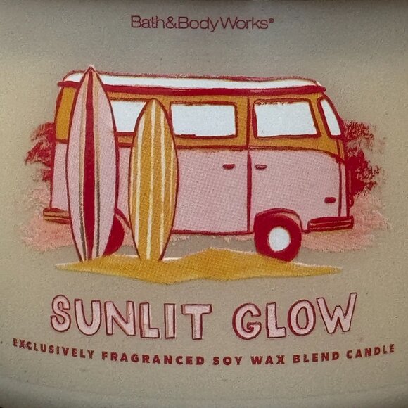 BBW Sunlit Glow Bath & Body Works 3 Wick Candle - Picture 3 of 10